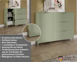 GERMANIA Sideboard »Savoca« 1 Stk. tlg. Breite 109 cm, Soft-close, 2 Fußvarianten inkl., Made in Germany