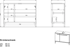 GERMANIA Waschbeckenunterschrank »Waschbeckenunterschrank« 1 Stk. tlg. Waschbeckenunterschrank mit Siphonausschnitt