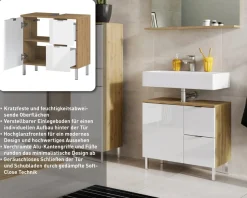 GERMANIA Waschbeckenunterschrank »GW-Mauresa« in 2 Breiten, mit Schublade (+ Klappe), Soft-Close, Made in Germany