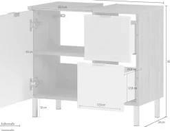 GERMANIA Waschbeckenunterschrank »GW-Mauresa« in 2 Breiten, mit Schublade (+ Klappe), Soft-Close, Made in Germany