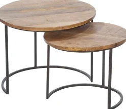GILDE Beistelltisch »2er Set Beistelltisch rund Camara« 2 Stk. tlg. Wohnzimmertisch, Beistellmöbel, Couchtisch, Dekotisch, Tischplatte