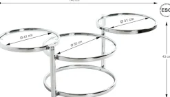 HAKU Couchtisch »Sofatisch, Wohnzimmertisch« 1 Stk. tlg. rund - aus Metall Silber - Ø/H / cm