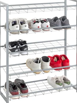 HAKU Schuhregal »Schuhaufbewahrung« rechteckig - aus Metall Grau - B/T/H 80/30/106 cm