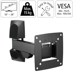 Hama TV-Wandhalterung »TV Halterung, schwenkbar, neigbar, 25 - 66 cm (10"-26"), VESA 100x100« bis 66 cm Zoll
