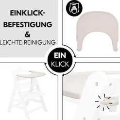 Hauck Hochstuhltablett »Alpha Click Tray, Speckle Beige« aus recyceltem Material