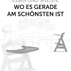 Hauck Hochstuhltablett »Alpha Wooden Tray Essbrett, grey« für Hochstühle Alpha+ und Alpha+ Select