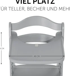 Hauck Hochstuhltablett »Alpha Wooden Tray Essbrett, grey« für Hochstühle Alpha+ und Alpha+ Select