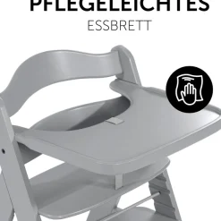 Hauck Hochstuhltablett »Alpha Wooden Tray Essbrett, grey« für Hochstühle Alpha+ und Alpha+ Select