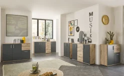 HBZ Kommode »BC-Drift-2, Sideboard Stellmaß BxHxT 120x84x35 cm« 1 Stk. tlg. Kommode mit 3 Türen, 2 Schubkästen und 1 Einlegeboden