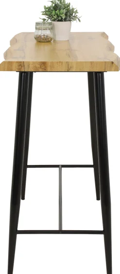 HELA Bartisch »GABI« Baumkantentisch, 120 cm Breite, Industrial Design, Wildeiche oder Grau