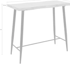 HELA Bartisch »GABI« Baumkantentisch, 120 cm Breite, Industrial Design, Wildeiche oder Grau