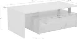 HELA Couchtisch »DENNIS« Stauraum mit Schubkasten, Breite 110 cm
