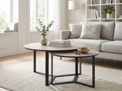 HELA Couchtisch »MASSA« Set, 2 Stk. tlg. 2er Set, Gestell rechteckig, Melamin mit Schweizer Kante