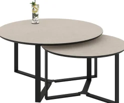 HELA Couchtisch »MASSA« Set, 2 Stk. tlg. 2er Set, Gestell rechteckig, Melamin mit Schweizer Kante