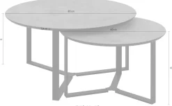 HELA Couchtisch »MASSA« Set, 2 Stk. tlg. 2er Set, Gestell rechteckig, Melamin mit Schweizer Kante