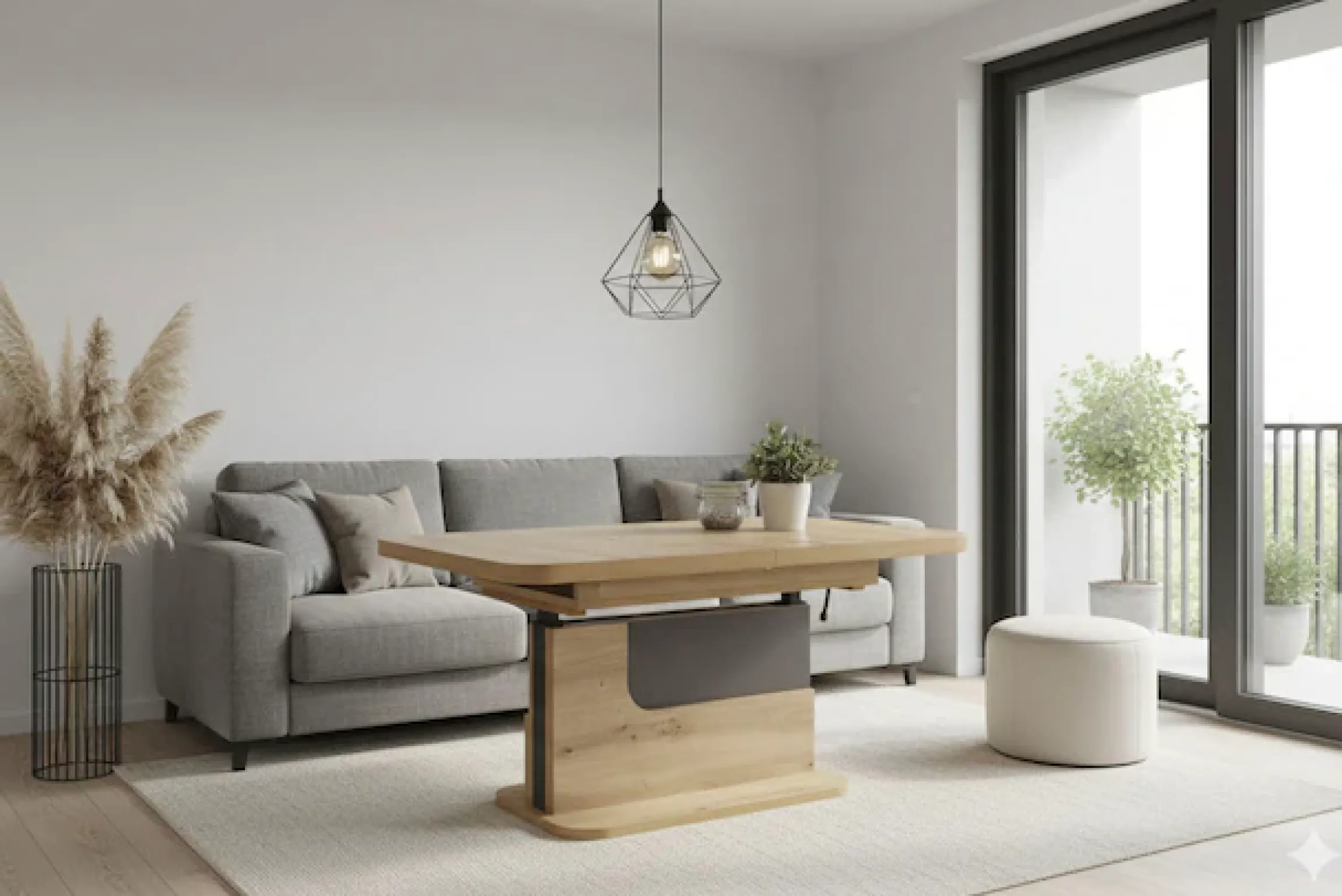 HELA Couchtisch mit Funktion, ausziehbar und höhenverstellbar