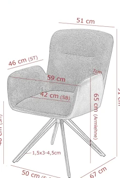 HELA Drehstuhl »MILAZZO« (Set) 2 Stk.Drehsessel mit Armlehnen (360°), Materialkombination, V-Gestell