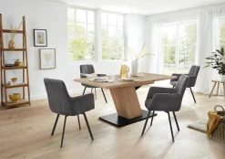 HELA Essgruppe »GESA« 1 Tisch / 4 Stühle, 5 Stk. tlg. Tischplatte ausziehbar, Stuhl 360 Grad drehbar