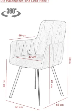 HELA Essgruppe »GESA« 1 Tisch / 4 Stühle, 5 Stk. tlg. Tischplatte ausziehbar, Stuhl 360 Grad drehbar