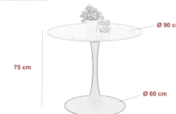 HELA Essgruppe »MOSEL« 3 Stk. tlg. Tisch 90x75 cm, Platte rund, gesinterter Stein, Armlehnenstuhl