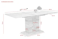 HELA Essgruppe »Ulla« Set, 5 Stk. tlg. ausziehbar 140 - 220 cm, Edelstahl, 140 Kg Belastbar