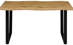 HELA Esstisch »GISELLE Baumkantentisch, Küchentisch« Kufengestell Metall, Industrial Design, 140 - 200 cm Breite, 2 Farben