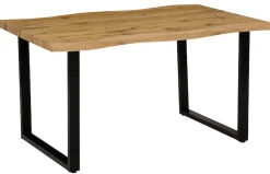 HELA Esstisch »GISELLE Baumkantentisch, Küchentisch« Kufengestell Metall, Industrial Design, 140 - 200 cm Breite, 2 Farben