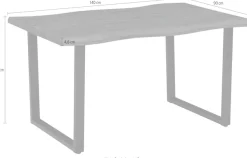 HELA Esstisch »GISELLE Baumkantentisch, Küchentisch« Kufengestell Metall, Industrial Design, 140 - 200 cm Breite, 2 Farben