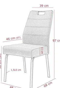 HELA 4-Fußstuhl »ELVAS« () 1 Stk.XL-Sitzbreite, mit Federkorb, 140kg belastbar, Vintage Optik