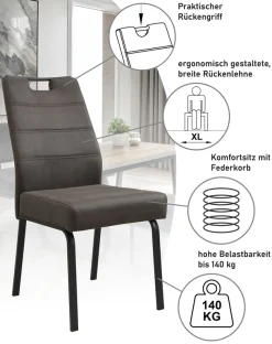 HELA 4-Fußstuhl »ELVAS« () 1 Stk.XL-Sitzbreite, mit Federkorb, 140kg belastbar, Vintage Optik