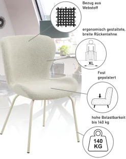 HELA 4-Fußstuhl »LAGOS« (Set) 1 Stk.4-Fußstuhl XL, Gestell angepasst, Webstoff, 140kg belastbar