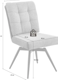 HELA 4-Fußstuhl »TOMAR« () 2 Stk.XL Sitzbreite, 360° drehbar, mit Federkorb, Materialkombi