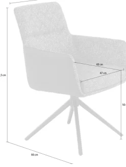 HELA 4-Fußstuhl »UDINE, Funktionsstuhl, Armlehnenstuhl« (Set) 1 Stk.360°drehbar mit Auto-Return,Wippfunktion, Federkorb, Stoffkombination
