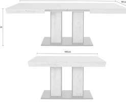 HELA Säulen-Esstisch Synchronauszug 140-180-220cm