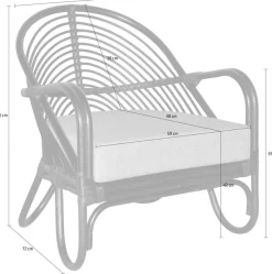 HOFMANN LIVING AND MORE Loungesessel Inklusive extra stark gepolsterten Sitzkissen, 1 Stk. tlg. Handgeflochten