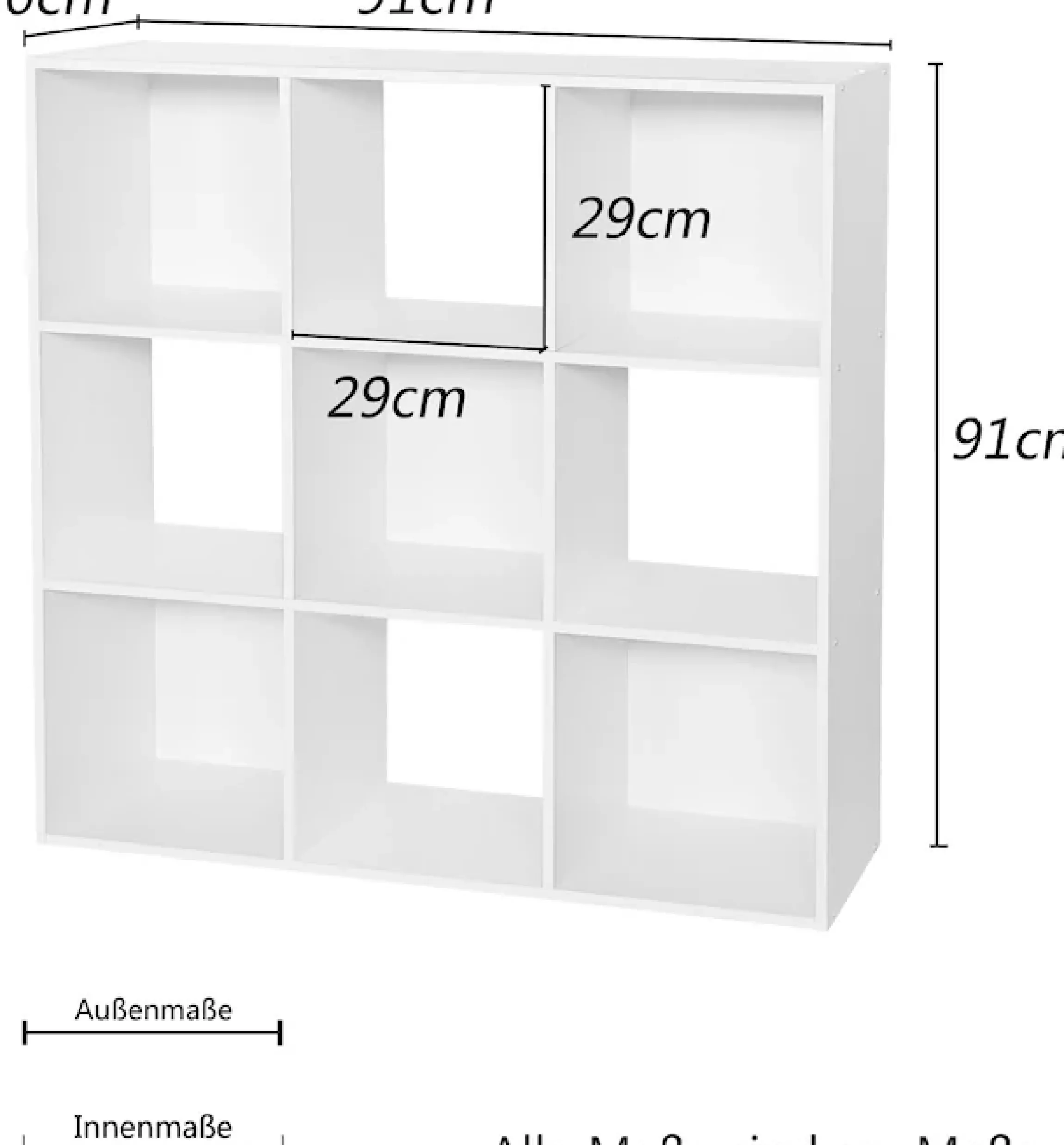 Home affaire Aktenregal »Nahuel« Bücherregal, Würfelregal im modernen Design, B 91 x H 91 cm