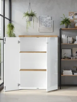 Home affaire Aktenschrank »Easy H 115 cm, Büroschrank, Mehrzweckschrank mit 2 Türen« Metallgriffe,abschließbar, Top 38 mm stark