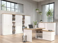 Home affaire Aktenschrank »Easy H 115 cm, Büroschrank, Mehrzweckschrank mit 2 Türen« Metallgriffe,abschließbar, Top 38 mm stark