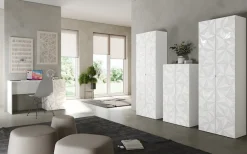 Home affaire Aktenschrank »Prisma, Breite 63 cm, Höhe 184 cm, 2 Türen (3 Einlegeböden)« Büroschrank, Mehrzweckschrank, Front mit Siebdruck