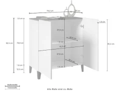 Home affaire Aktenschrank »Sunrise Aktenschrank, Mehrzweckschrank, Büroschrank« mit 2 Türen & 2 Fӓchern, Breite 79,2 cm, Made in Italy
