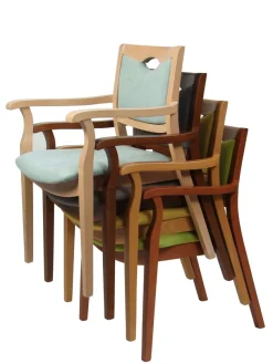 Home affaire Armlehnstuhl »London, Stuhl, Komfortsessel, 3 Gestellfarben, Made in Italy« () 1 Stk.Extra-komfortabel, ergonomisch, fleckenabweisendes Gewebe, Massivholz