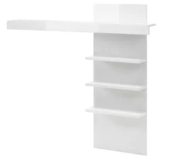 Home affaire Aufsatzregal »Carat, modernes Regal, Wandhalter mit Ablagefächern, 137 cm breit« vielseitig einsetzbares Wandboard, in Weiß Hochglanz