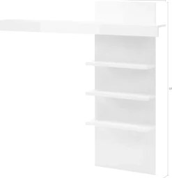 Home affaire Aufsatzregal »Carat, modernes Regal, Wandhalter mit Ablagefächern, 137 cm breit« vielseitig einsetzbares Wandboard, in Weiß Hochglanz