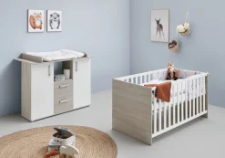 Home affaire Babymöbel-Set »Geert« Spar-Set, Kinderbett, Wickelkommode, 2 Stk. tlg. mit Kinderbett und Wickelkommode; Made in Germany