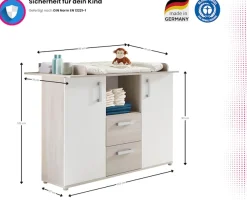 Home affaire Babymöbel-Set »Geert« Spar-Set, Kinderbett, Wickelkommode, 2 Stk. tlg. mit Kinderbett und Wickelkommode; Made in Germany