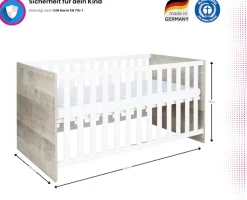 Home affaire Babyzimmer-Komplettset »Henning« Set, inkl. Lattenrost, 5 Stk. tlg. Kleiderschrank, Kinderbett, Wickelkommode, Seiten und Wickelkomm-Regal