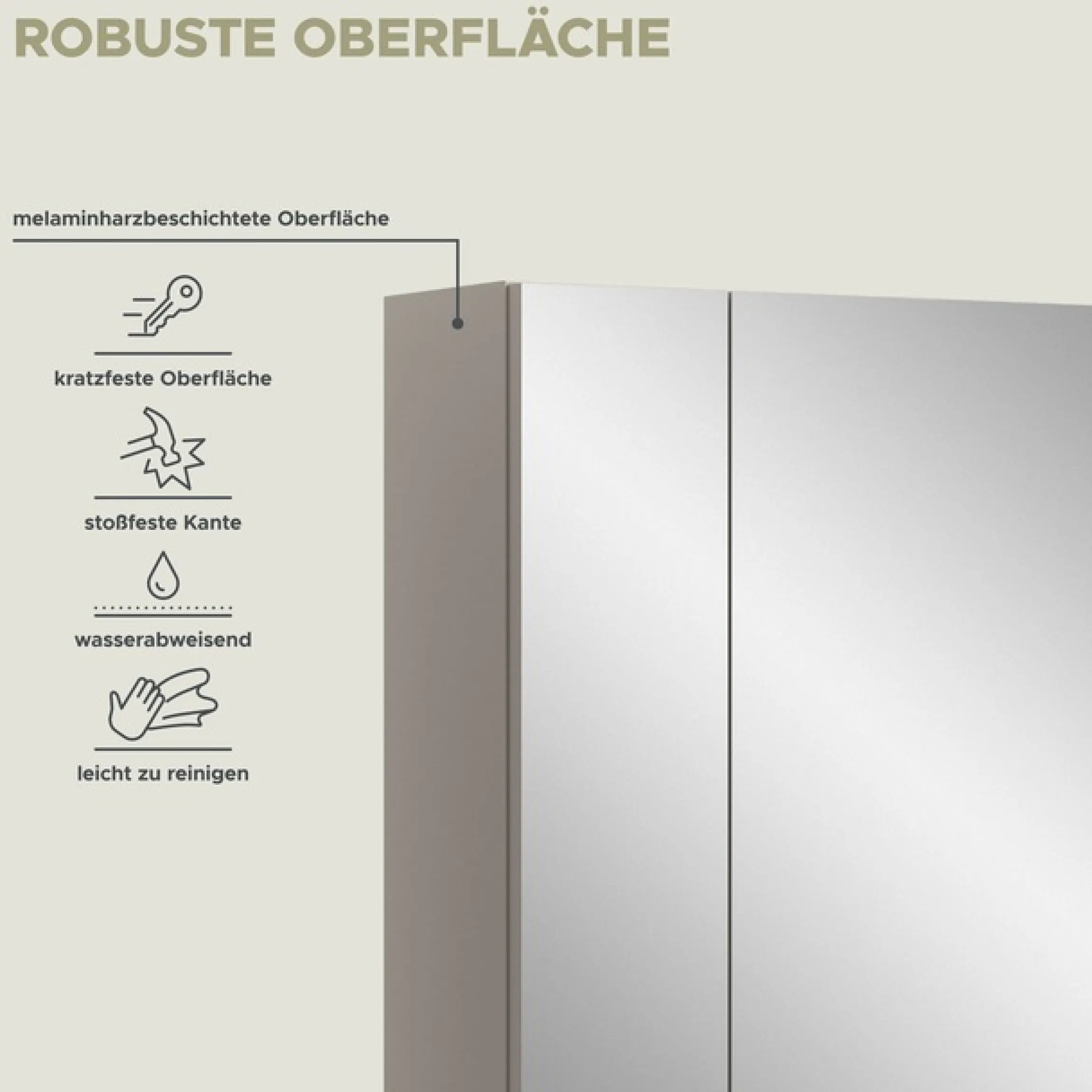 Home affaire Badezimmerspiegelschrank »Malmö, Breite 60 cm, 3 Spiegeltüren, 9 Fächer, 6 Einlegeböden« 1 Stk. tlg. in verschiedenen Farben erhältlich, Badmöbel, Spiegel, Badschrank, Bad
