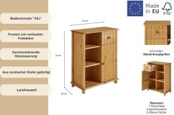 Home affaire Badkommode »Vili« Badezimmerschrank, Unterschrank, Breite 60 cm, aus Massivholz