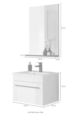 Home affaire Badmöbel-Set »Cantara, Bad im modernen Design, 2-teiliges Badezimmer« Set, 2 Stk. tlg.