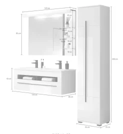 Home affaire Badmöbel-Set »Cantara, Bad im modernen Design, 3-teiliges Badezimmer« Set, 3 Stk. tlg.